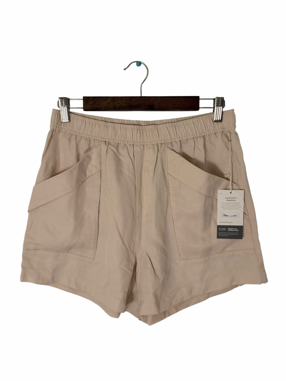 NWT Vuori Trestles Twill Tie Linen Blended Short in Sand Dollar Small